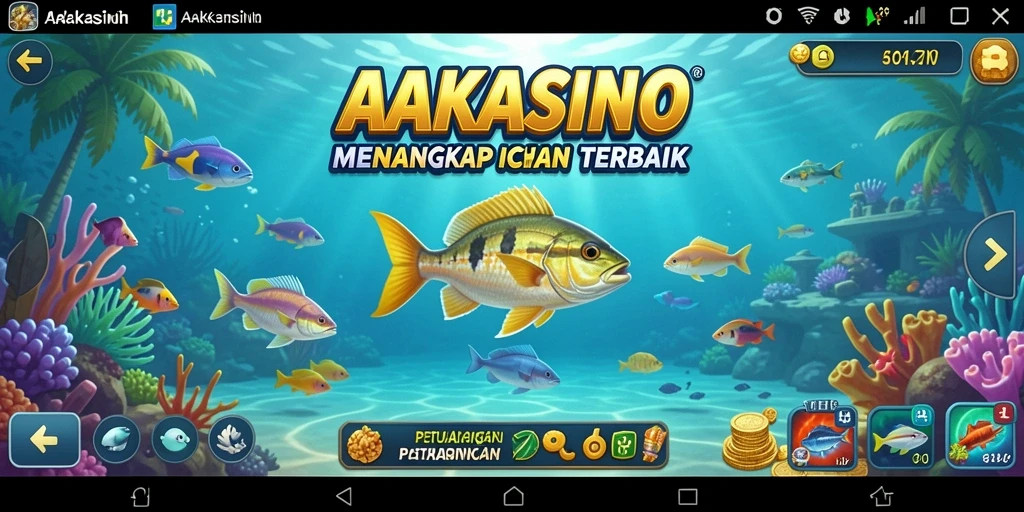 Tampilan gameplay AAKASINO yang menarik saat menangkap ikan.