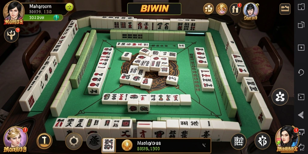 Screenshot gameplay BIWIN menampilkan pengalaman Mahjong yang menarik.