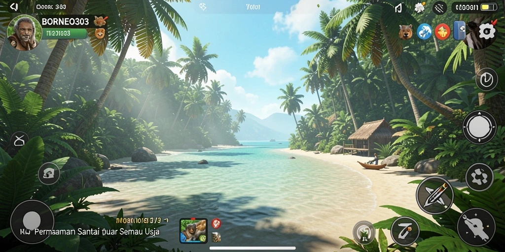 Tampilan gameplay menarik dari BORNEO303 yang penuh warna.