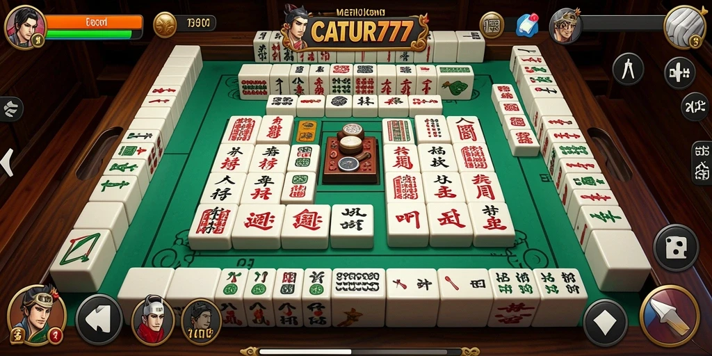 Tampilan gameplay menarik di CATUR777 dengan elemen Mahjong.