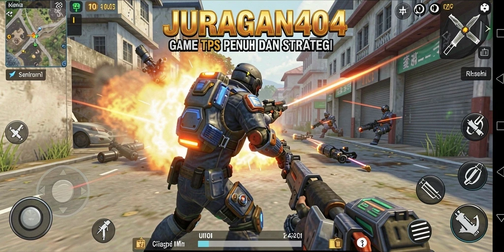 Tangkapan layar JURAGAN404 menampilkan aksi menegangkan dalam permainan TPS.