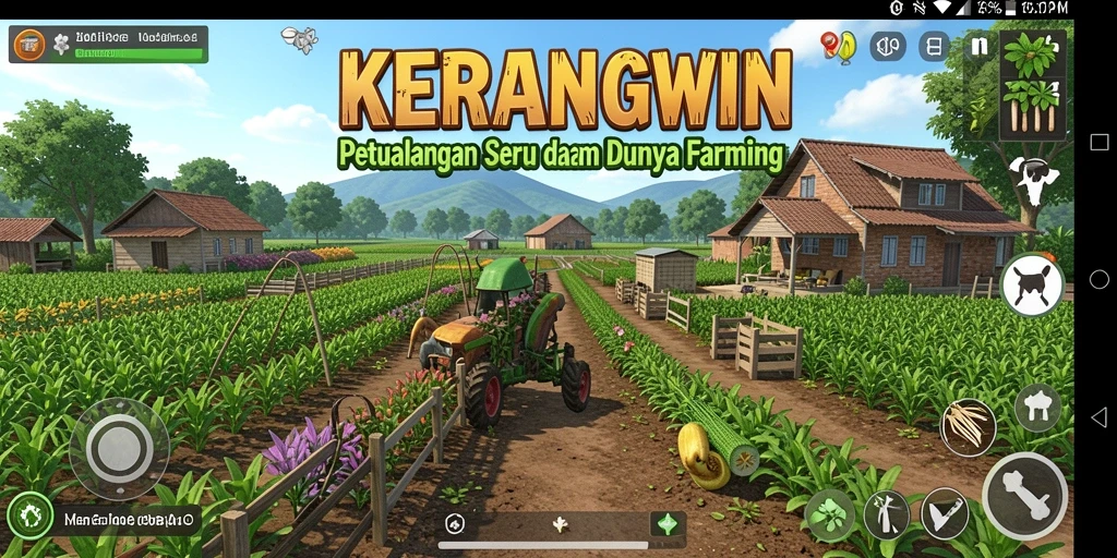Gambaran gameplay seru dalam bertani di KERANGWIN.