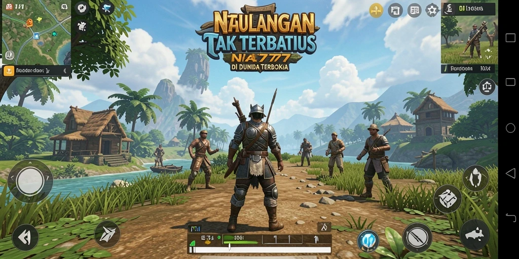 Screenshot gameplay NA777 menunjukkan petualangan luar biasa di dunia terbuka.