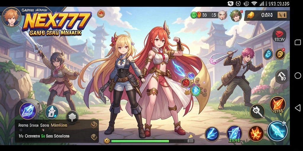 Screenshot gameplay NEX777 dengan karakter Anime yang menarik.